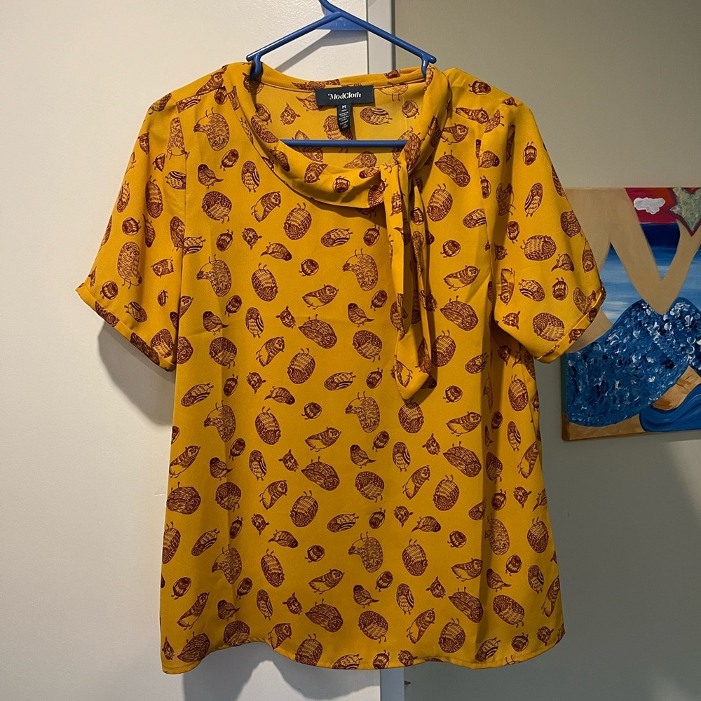 ModCloth owl print blouse